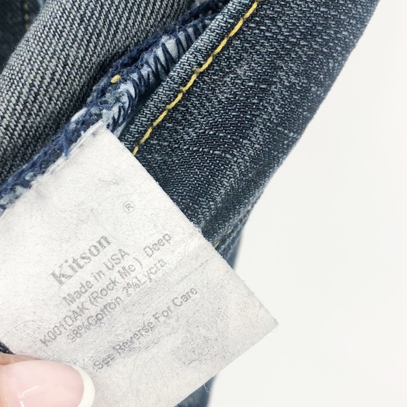 Kitson Flare Boot Cut Leg Jeans Womens 28 Dark Wash K0010AK (Rock Mo) Deep Y2K - Picture 5 of 7